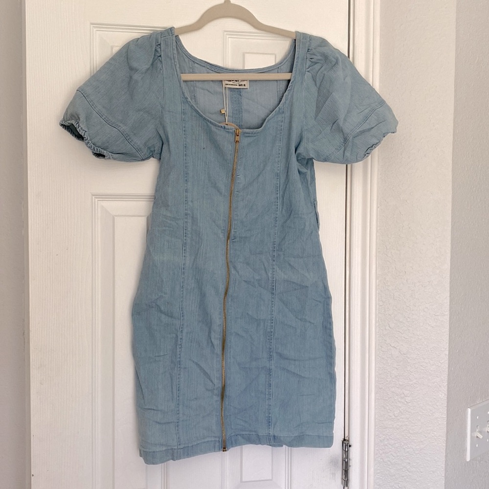 NWT DENIM DRESS WITH FULL ZIPPER